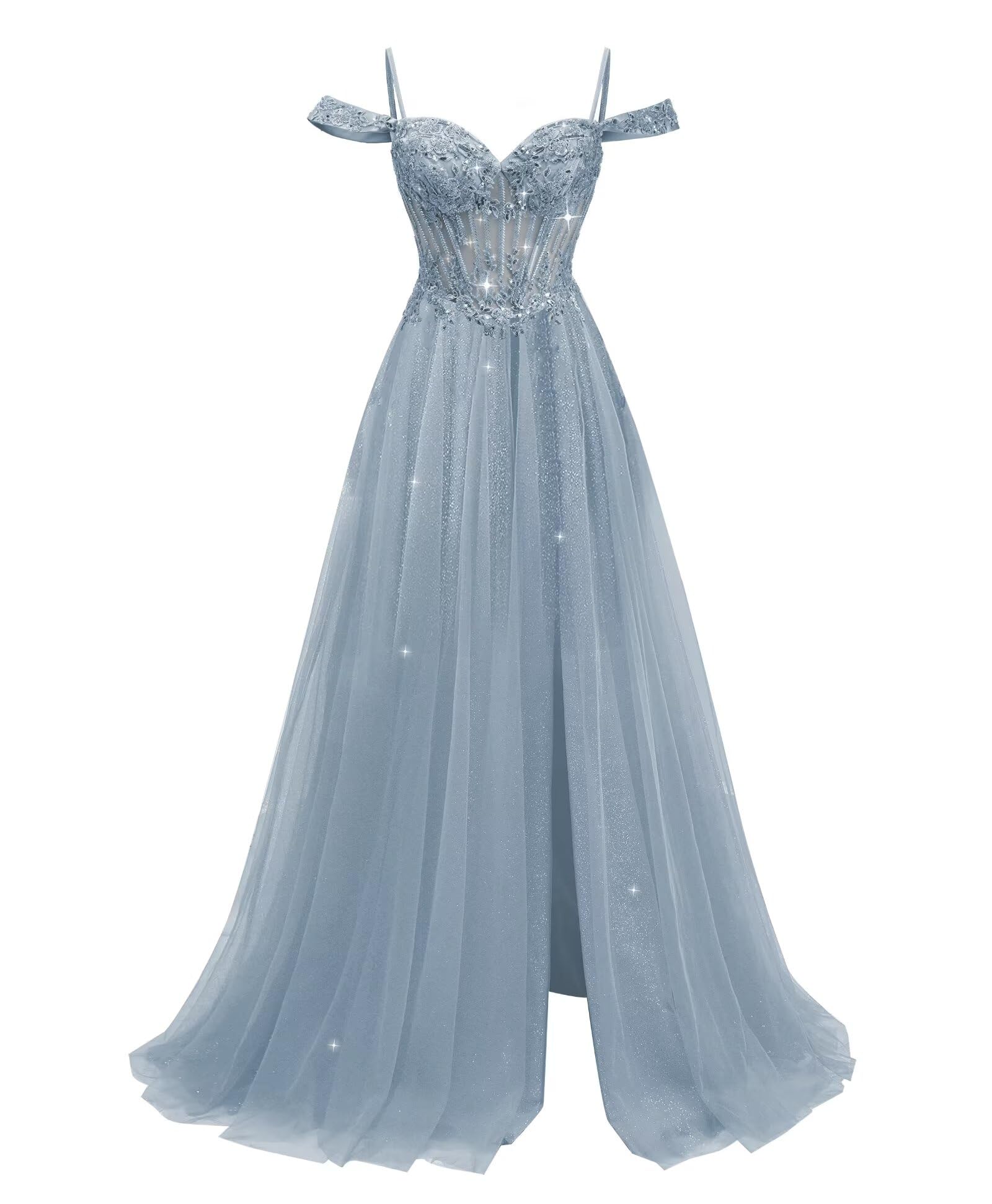 Tulle Prom Dresses 2026 Off Shoulder Sweetheart Beaded Ball Gowns for Women Formal Dress Quinceanera Gown