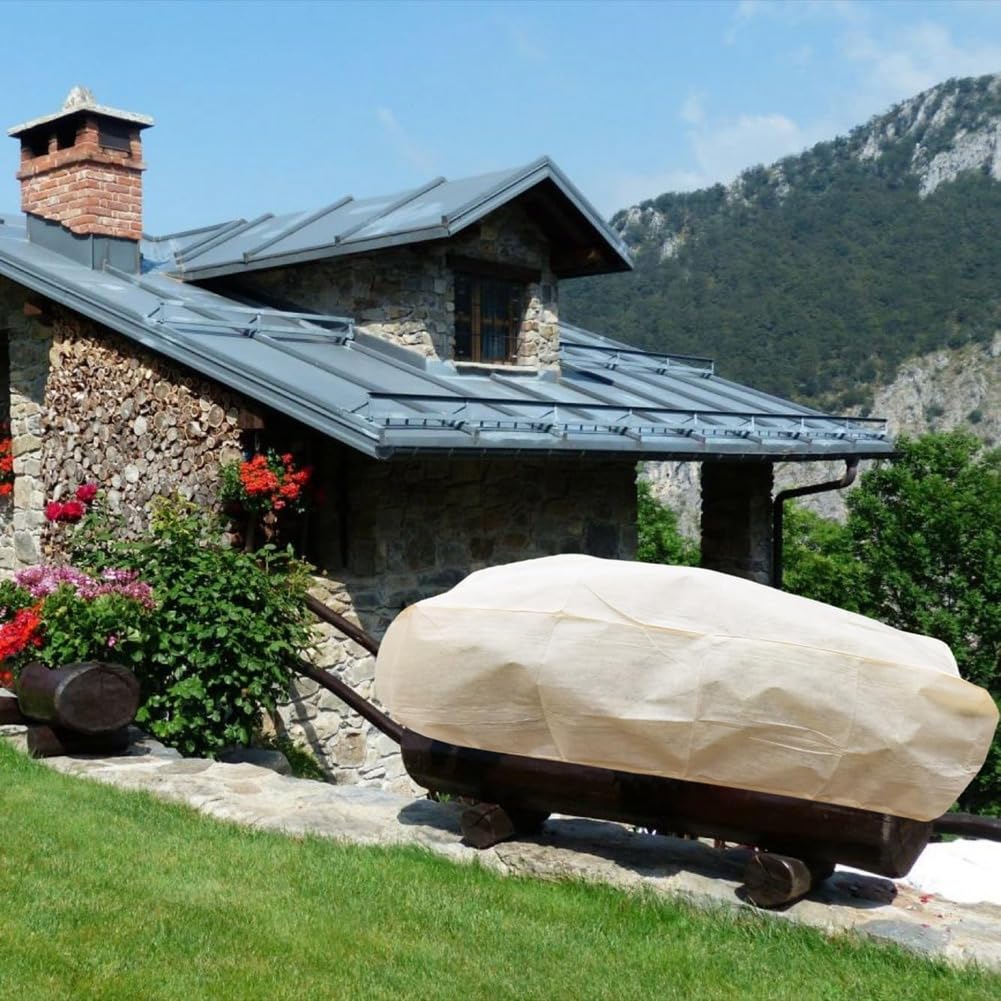 Protège-Pot Rectangulaire Protège les Plantes sur le Balcon, L'Appui de Fenêtre et les Jardinières de Patio Contre le Gel et le Vent 2 Pièces Cloche de Protection pour Plantes Réutilisable