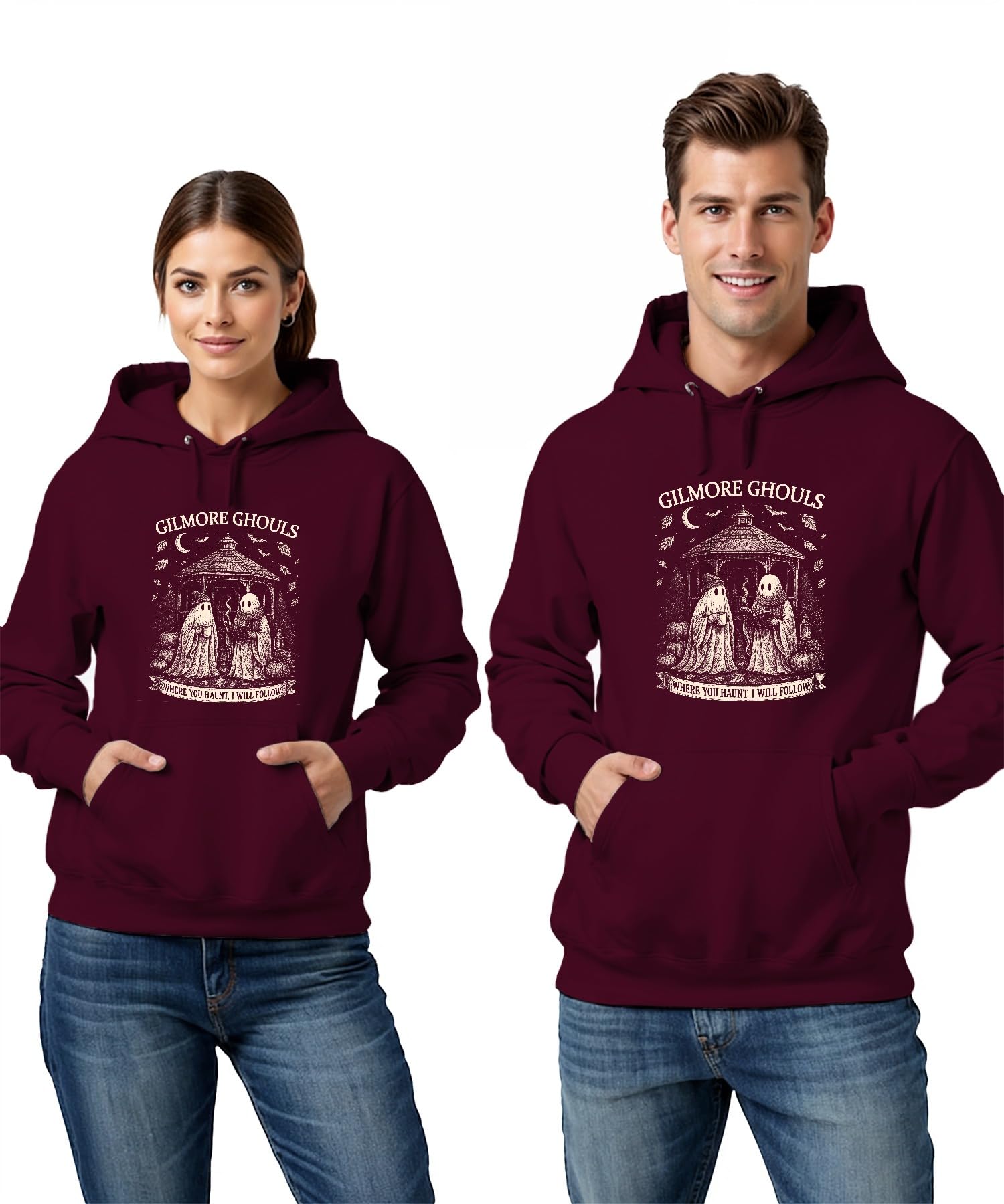 Gilmore Ghouls Where You Haunt I Will Follow Duchy Halloween Dynia Unisex bluza z kapturem