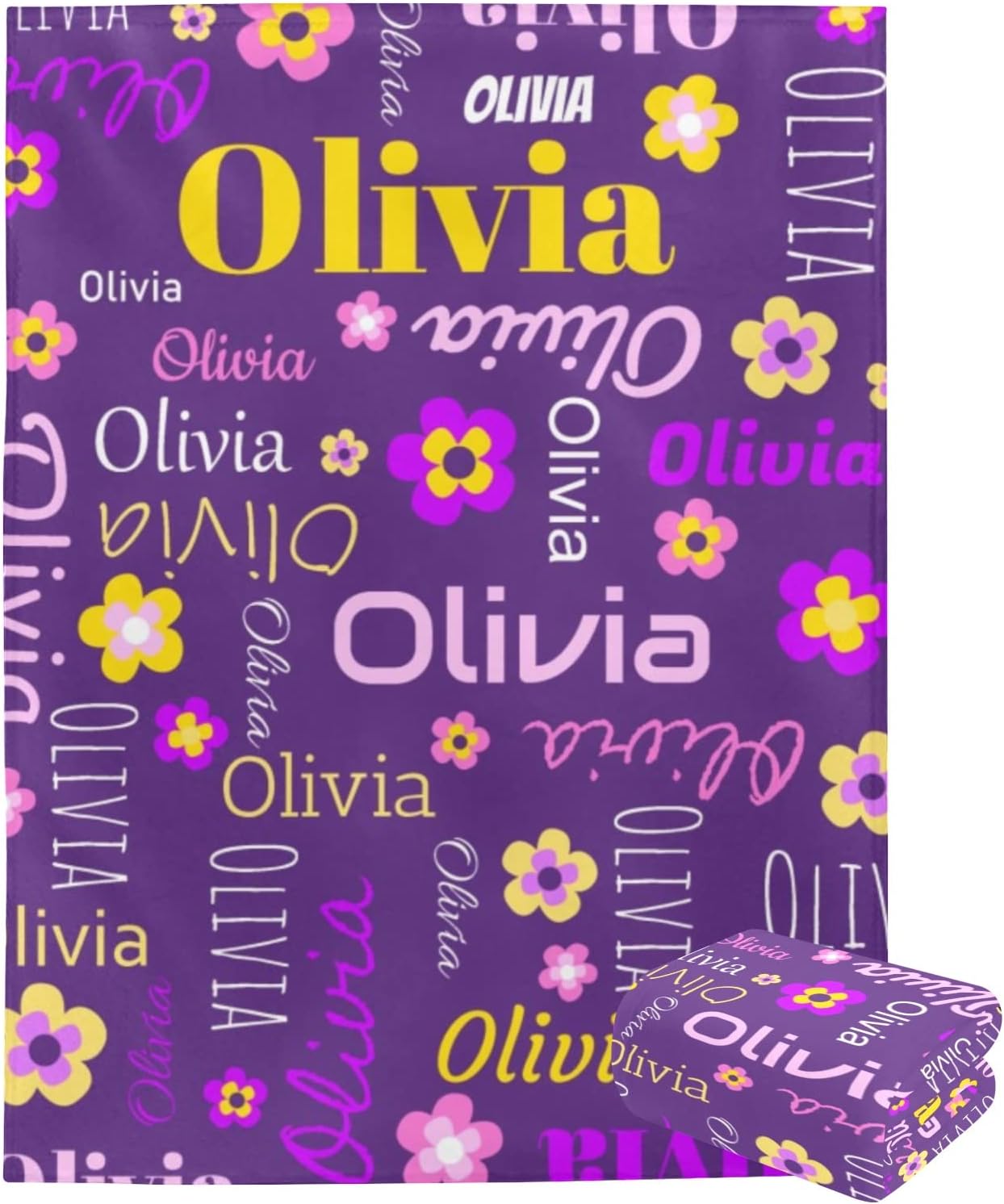 Eyesoul Custom Name Blanket for Kids,Throw Blanket for