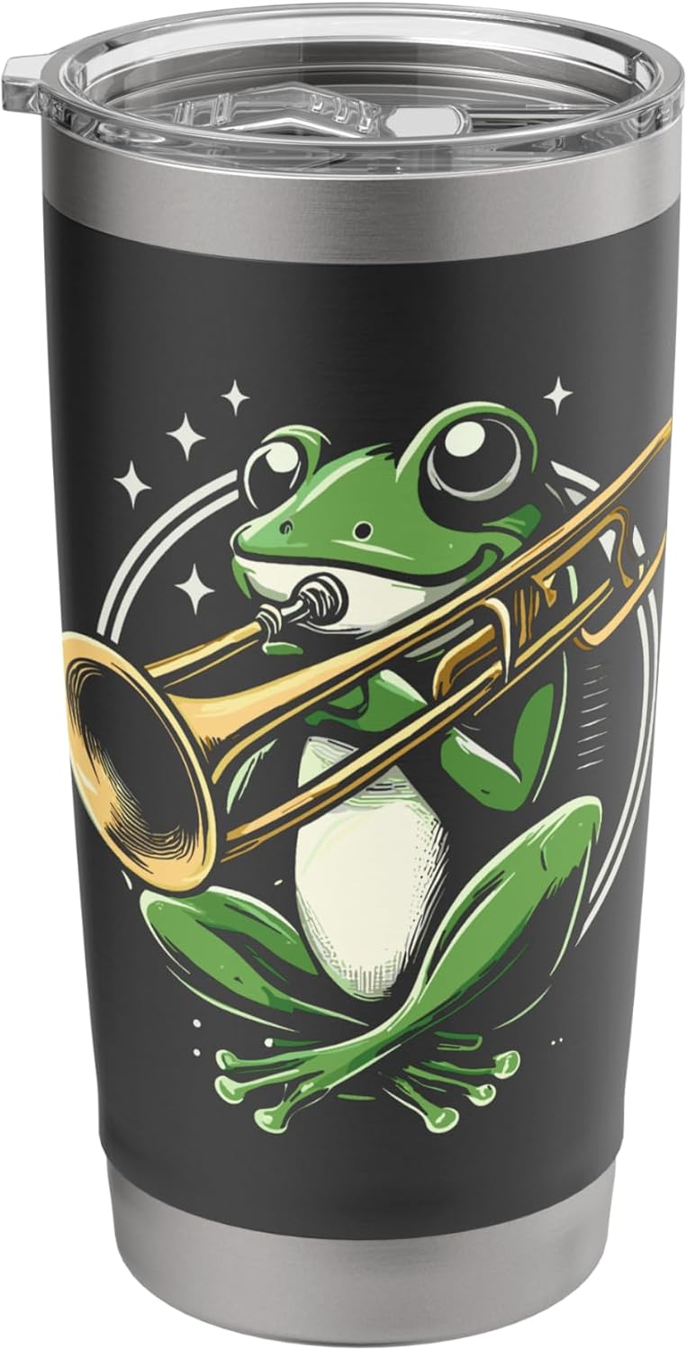 Frog Trombone Player Stainless Steel Insulated Tumbler