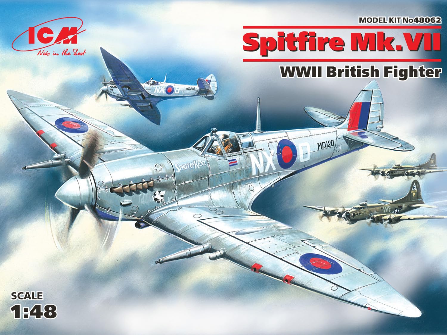 【中古】 1/48 スピットファイア Mk.7 Amazon | アイシーエム(ICM) 1/48 イギリス スピットファイア Mk.7