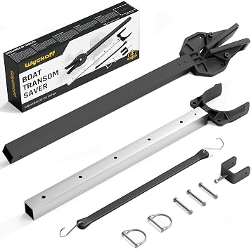 Wyckoff Boat Transom Saver Adjustable 23-35, Aluminum Transom Savers for Outboard Motors Up to 100HP, Heavy-Duty Compisite Head for Reusring & Protect Engine, Roller & Trailer Mount