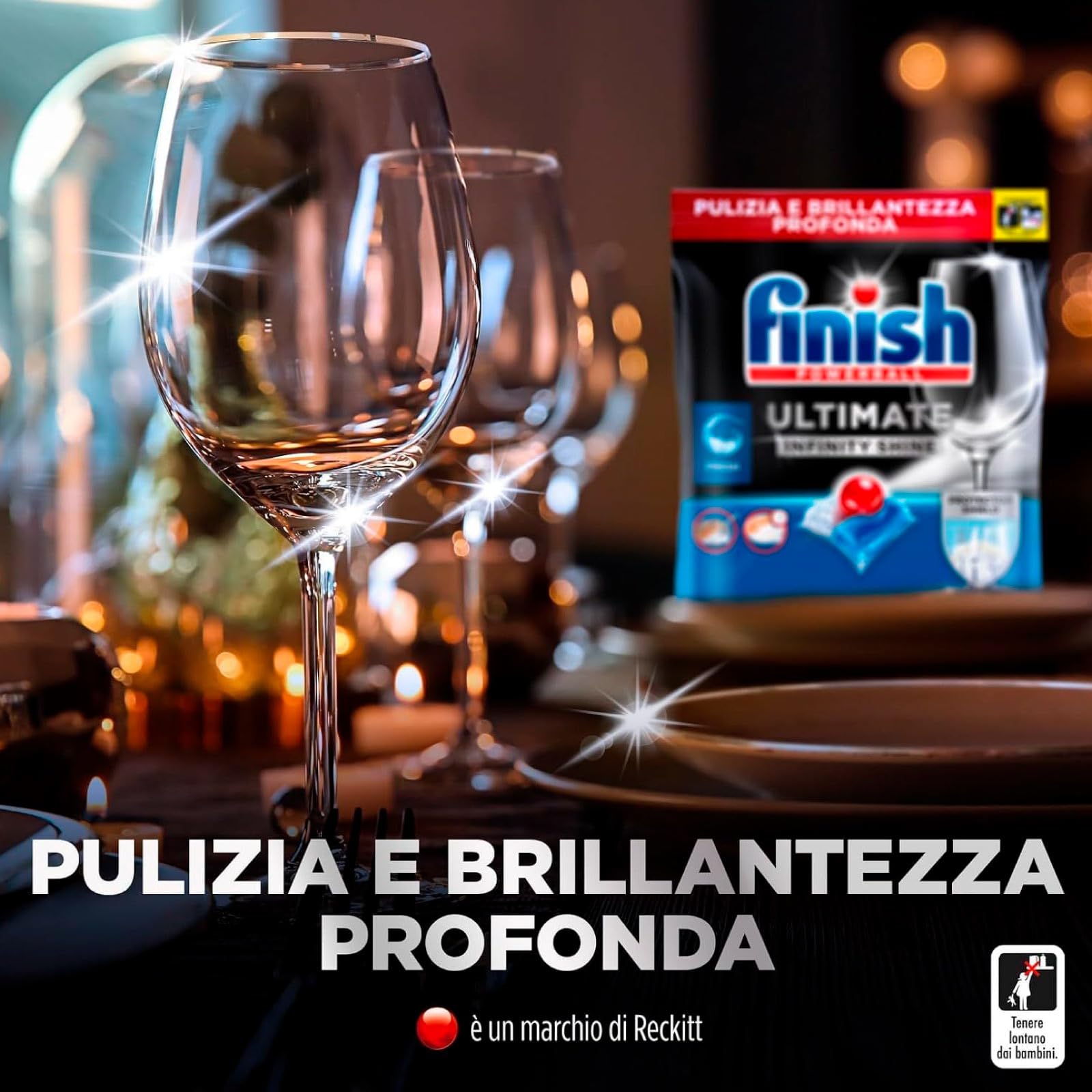 Finish Powerball Ultimate 212 Pastiglie Capsule Limone Lavastoviglie Azione Sgrassante Contro Macchie di Bruciato Brillantezza Eccezionale Pulizia Intensa - 4 Confezioni da 53 Tabs
