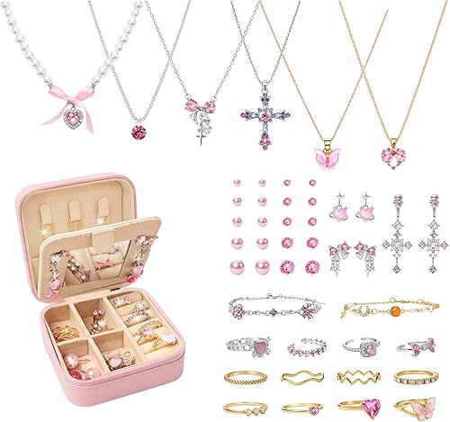 SMUOBT Jewelry Box with Jewelry Set for Women Men - Multi-Layer Organizer Storag