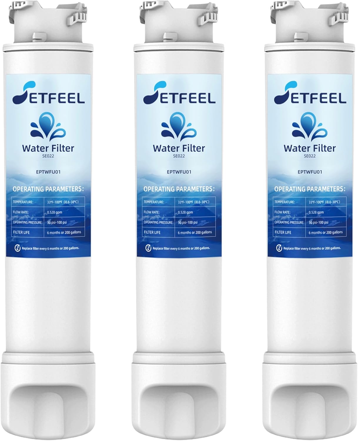 Replacement for Frigidaire PureSource ultra 2 Water Filter, Compatible with Frigidaire Gallery EPTWFU01, eptwfuo1, Fit Pure-Source ultra II, EWF02, grqc2255bf, 3 Packs SETFEEL