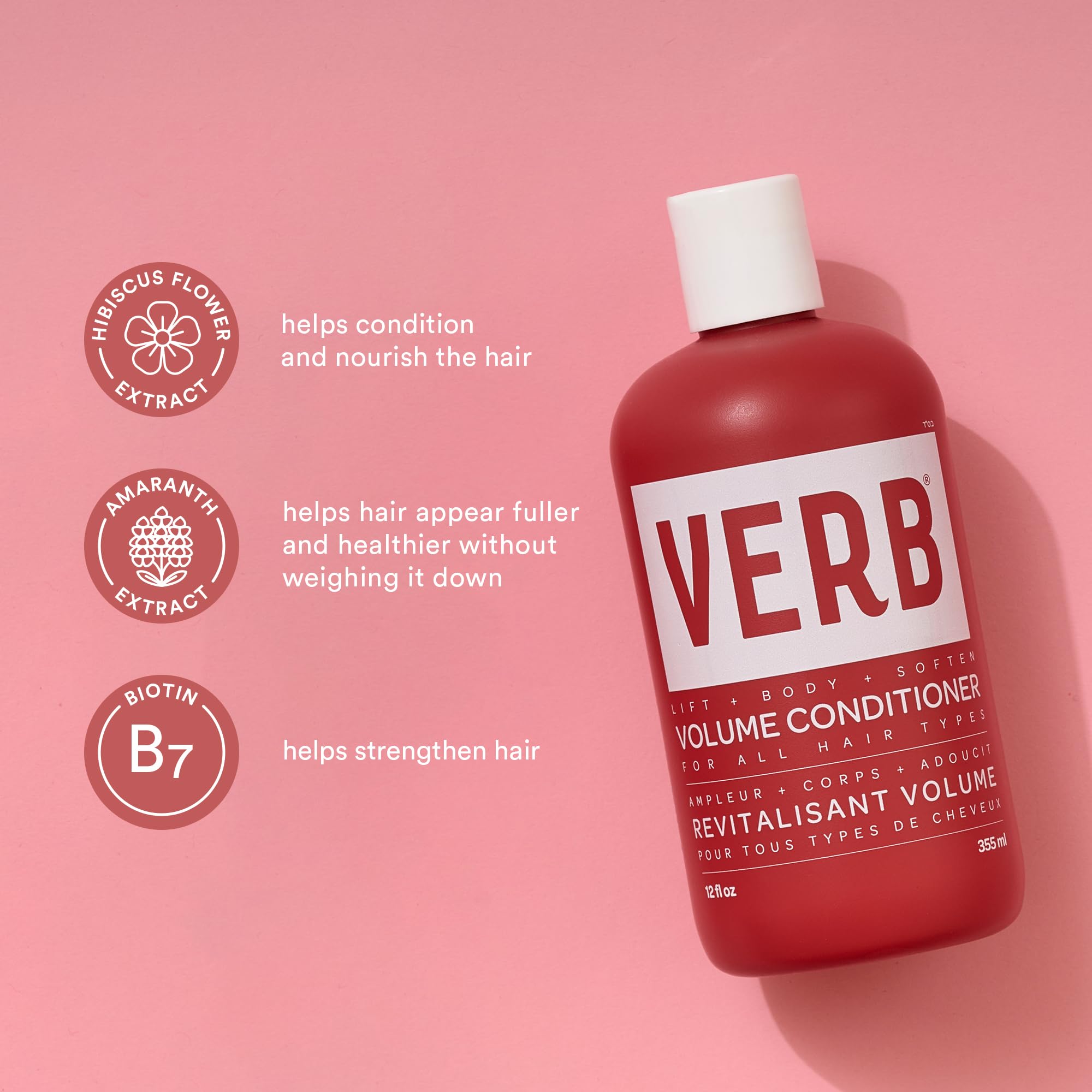 VERB Volume Conditioner - Softens, Detangles + Lifts Flat Hair- Sulfate, Paraben and Gluten Free