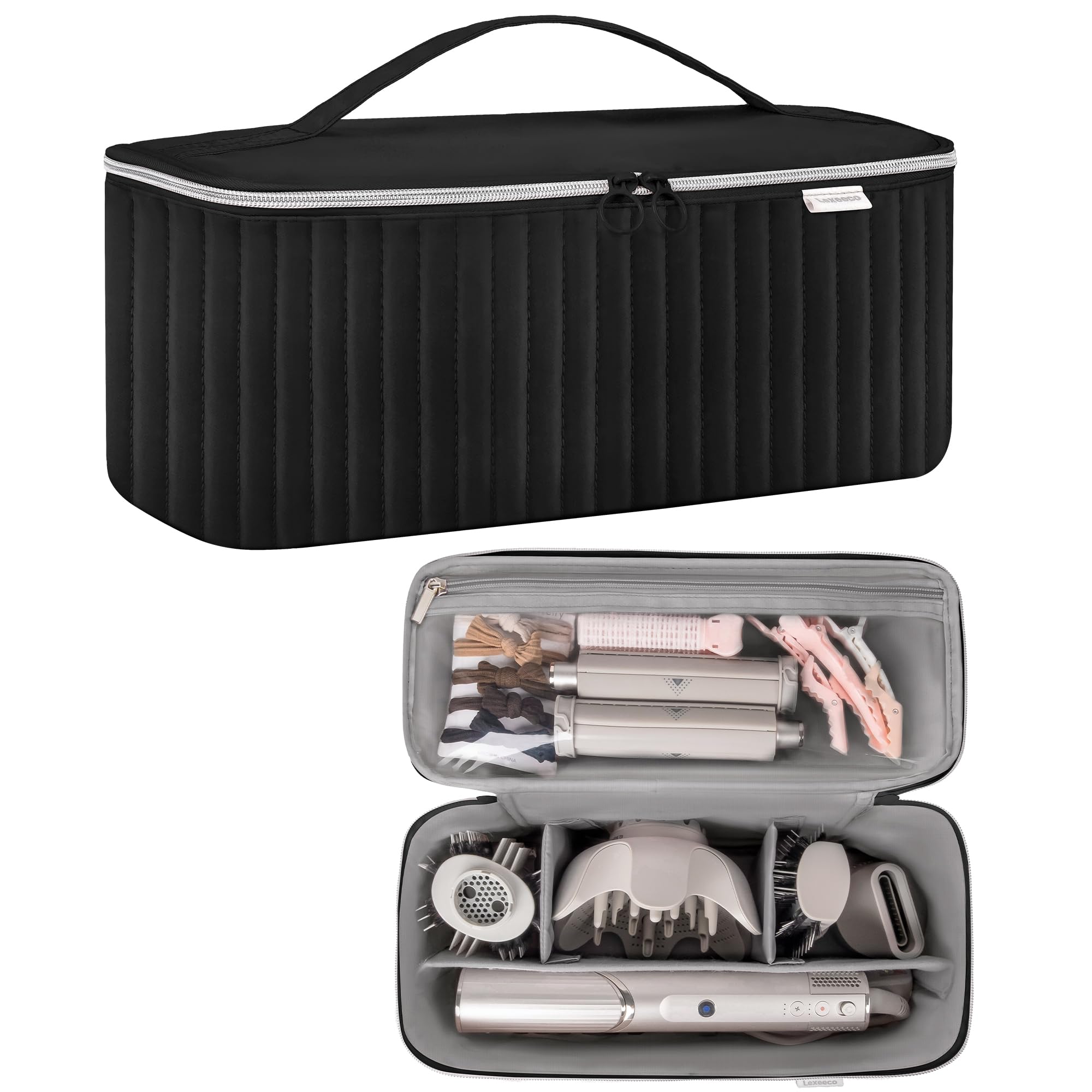 Lexeeco Travel Carrying Case for Hair Dryer Shark Flexstyle Dyson Airwrap Brush Hair Accessories Tools Storage Bag for Revlon Hairdryer Styler