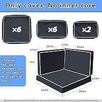 Vista 2 de 14 fundas de cojín para exteriores con funda impermeable para muebles, fundas de cojín de patio con cremallera, fundas de sofá para sofá modular