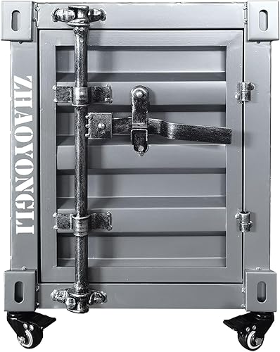 Miniatura 15 de ZHAOYONGLI-End Tables Mesa de noche industrial, vieja, roja, 15.7 x 14.9 x 18.9 pulgadas Viejo - Rojo,Oro negro (izquierda),Oro negro