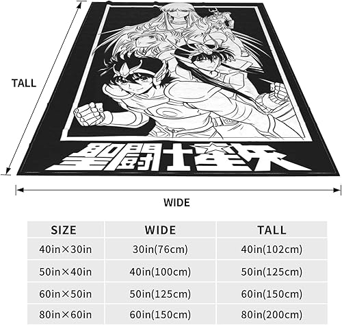 Miniatura 5 de Saint Anime Seiya - Manta de forro polar de franela mullida para sofá, cama, silla, manta para mujeres y hombres, 50 x 40 pulgadas