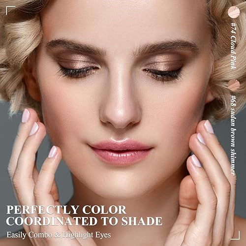 Miniatura 6 de LUXAZA - Juego de 6 sombras de ojos, lápiz de sombra de ojos neutros brillantes y mate, maquillaje de sombra de ojos rosa perla, juego de maquillaje