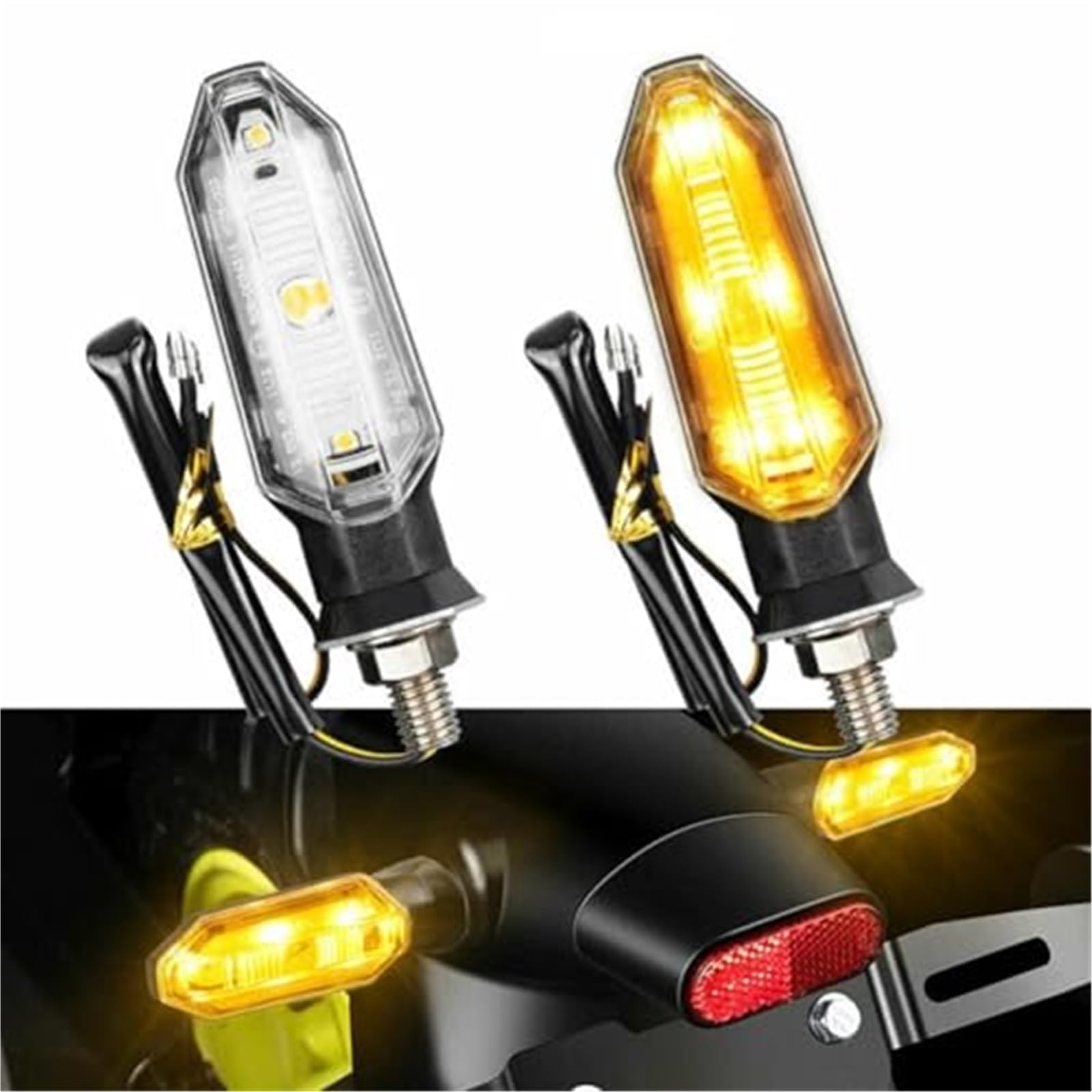 Przednie tylne kierunkowskazy Kierunkowskazy motocykla Lampka kierunkowskazu kontrolna Migacz, dla akcesoriów Bagger Xre 300 Kierunkowskaz z przodu i tyłu motocykla(BLACK 4PCS)