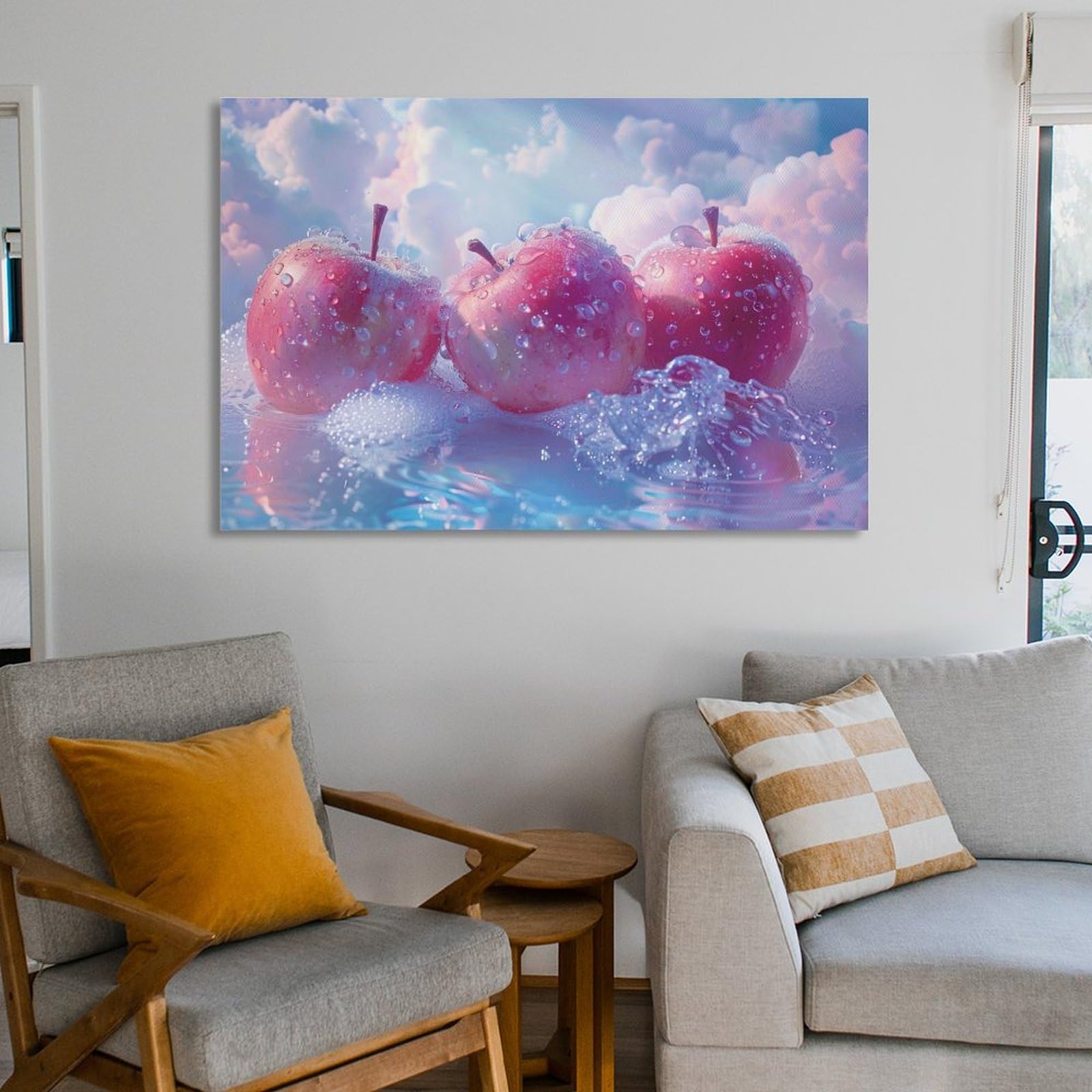 ピンク 樹 北欧 一点物 原画 油絵 絵画 絵画　油絵　原画　一点物　リンゴ　ピンク　北欧　アート　インテリア　SM アート プレゼント インテリア 絵画