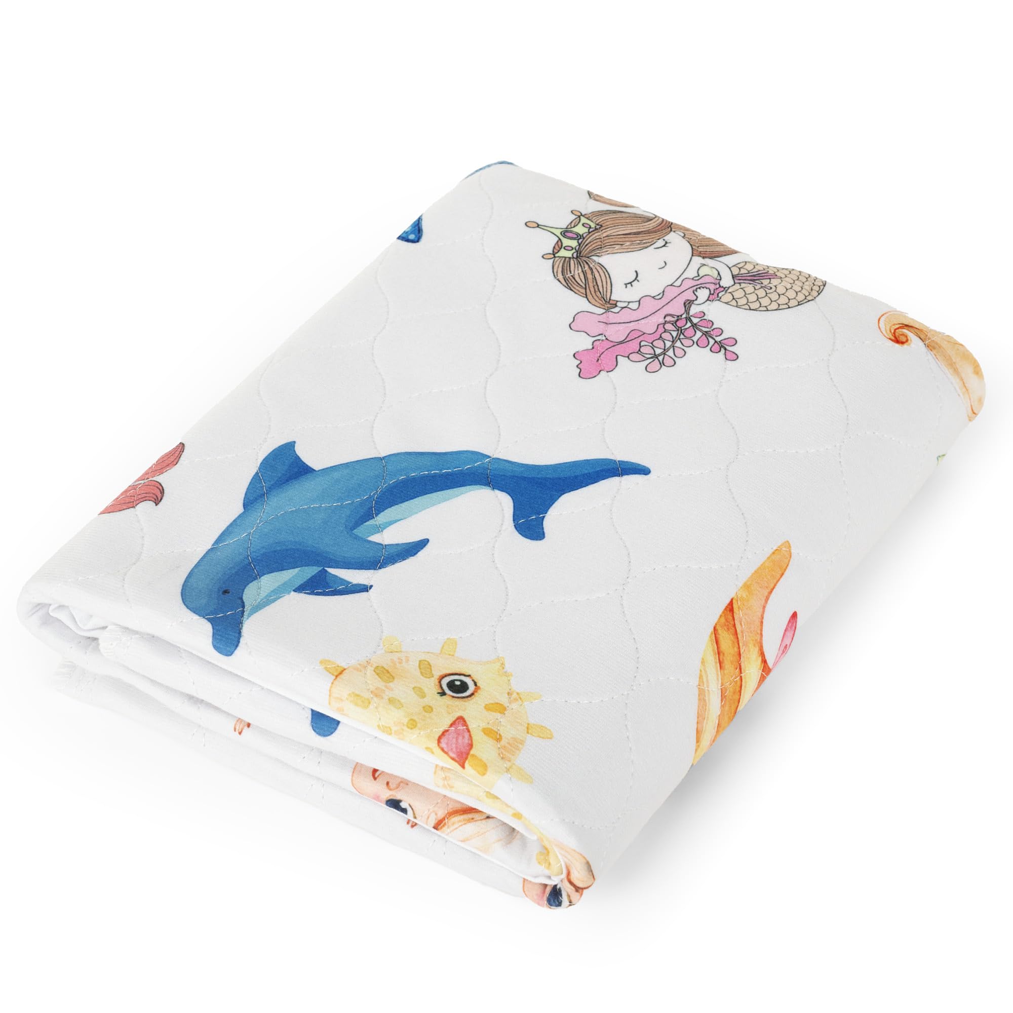 Coprimaterasso Impermeabile Ultra Assorbente 91x86cm Traversa Letto Bambino con Ali Rimboccabili