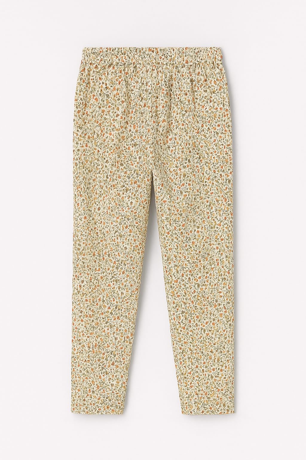 Mayoral 6573 Mädchenhose mit Blumenmuster, reguläre Passform, elastischer Bund mit Schleife, leichte Baumwolle, Sommerdruck, bunte Blumen