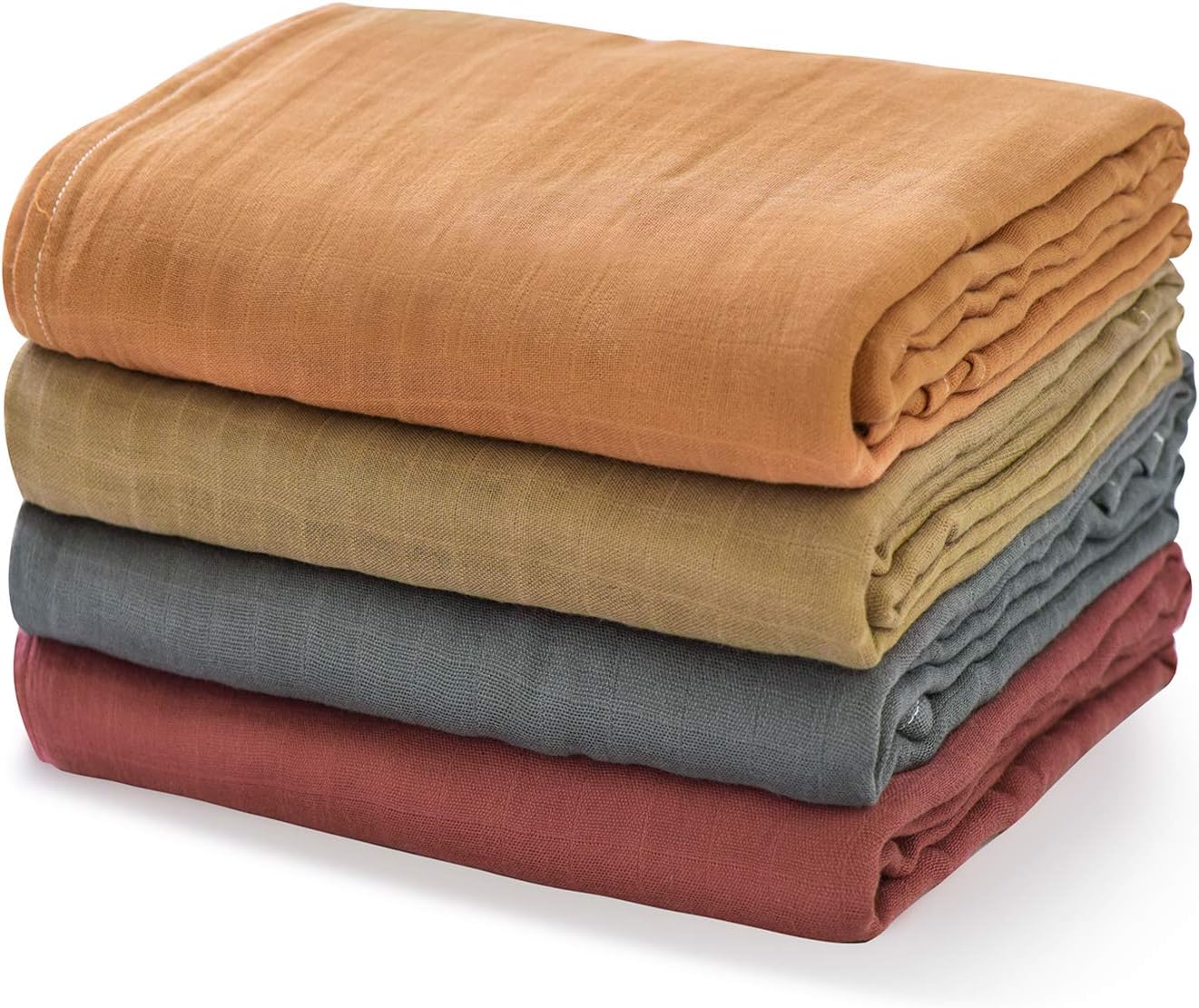 Momcozy Muslin Swaddle Blankets, 4-Pack Large 47"x47", Soft & Breathable