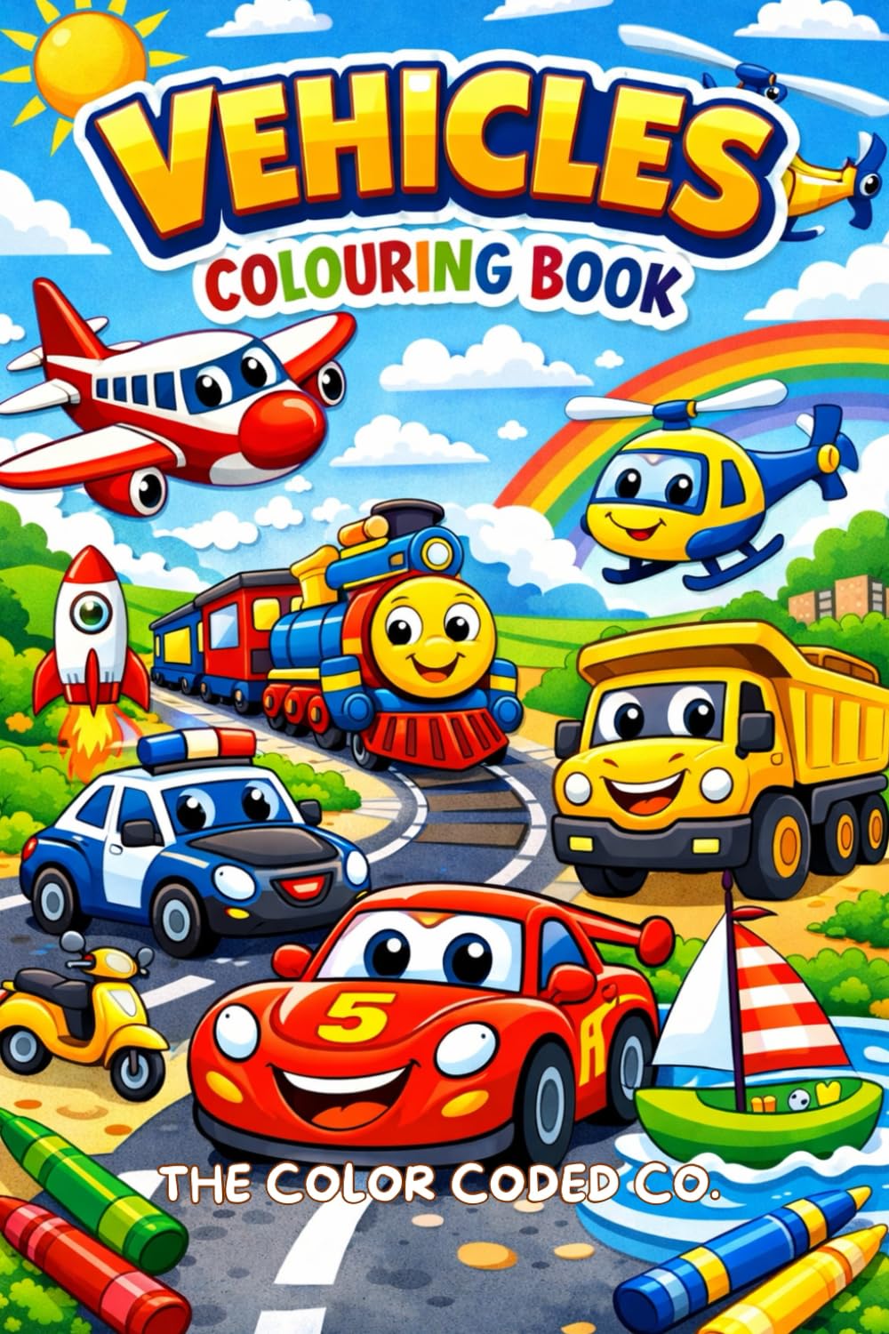 Vehicles: Colouring Book