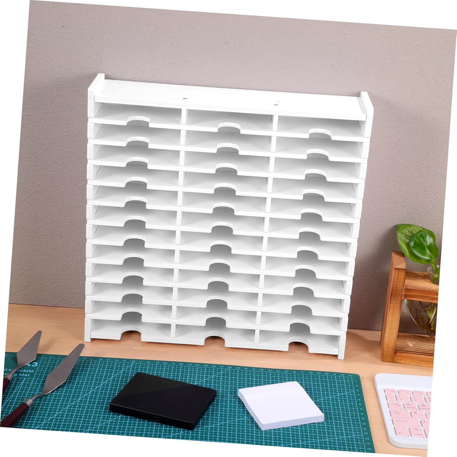 Luxshiny Multi Grid Inkpad Storage Box CD Holder Case for Discs Compact and Organizer for Dvds Ink Pads Protection for Home and Office Use