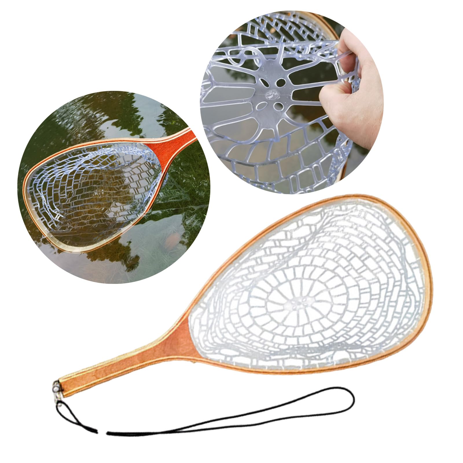 Mango de madera, red de pesca con mosca, herramienta de liberación para perca de agua salada, herramienta de liberación fácil de usar para perca de agua salada