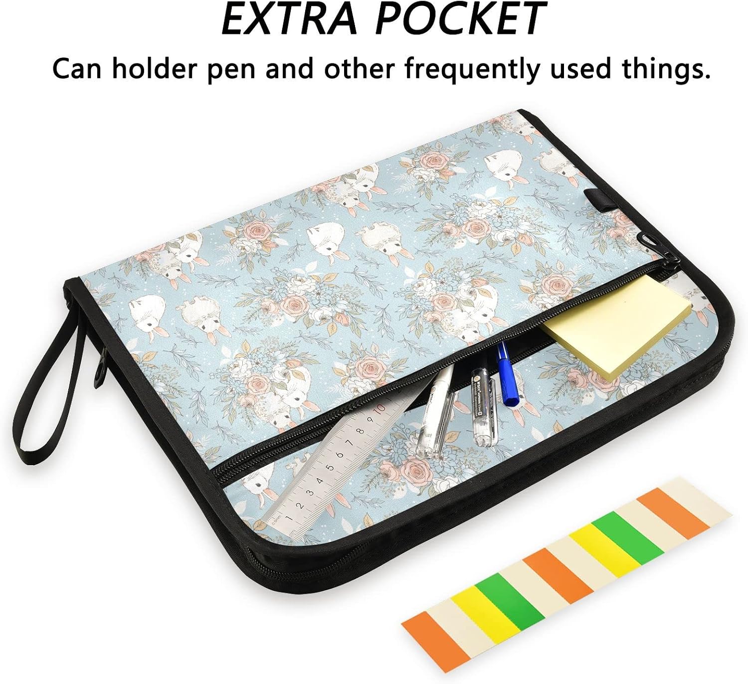 Flowers Rabbits Expanding File Folder for Documents A4 Letter Size ...