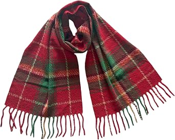 Wander Agio Womens Plaid Scarf Winter Soft Cashmere-Like Shawl Wrap Warm Cozy Fall Long Classic Tartan Plaid Pattern Scarves