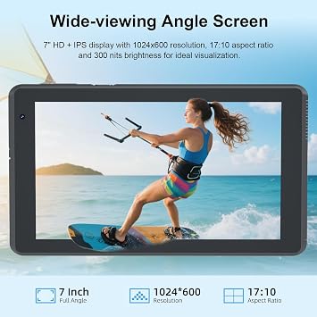 Tablet Android 15 Tablets with Case 7 inch, 8GB RAM, 32GB ROM Support 1TB Expand Computer Tablet PC, Quad-Core Processor, IPS Touch Screen, 2+5MP Dual Camera, 3000mah Battery, Wifi Tableta (Black)