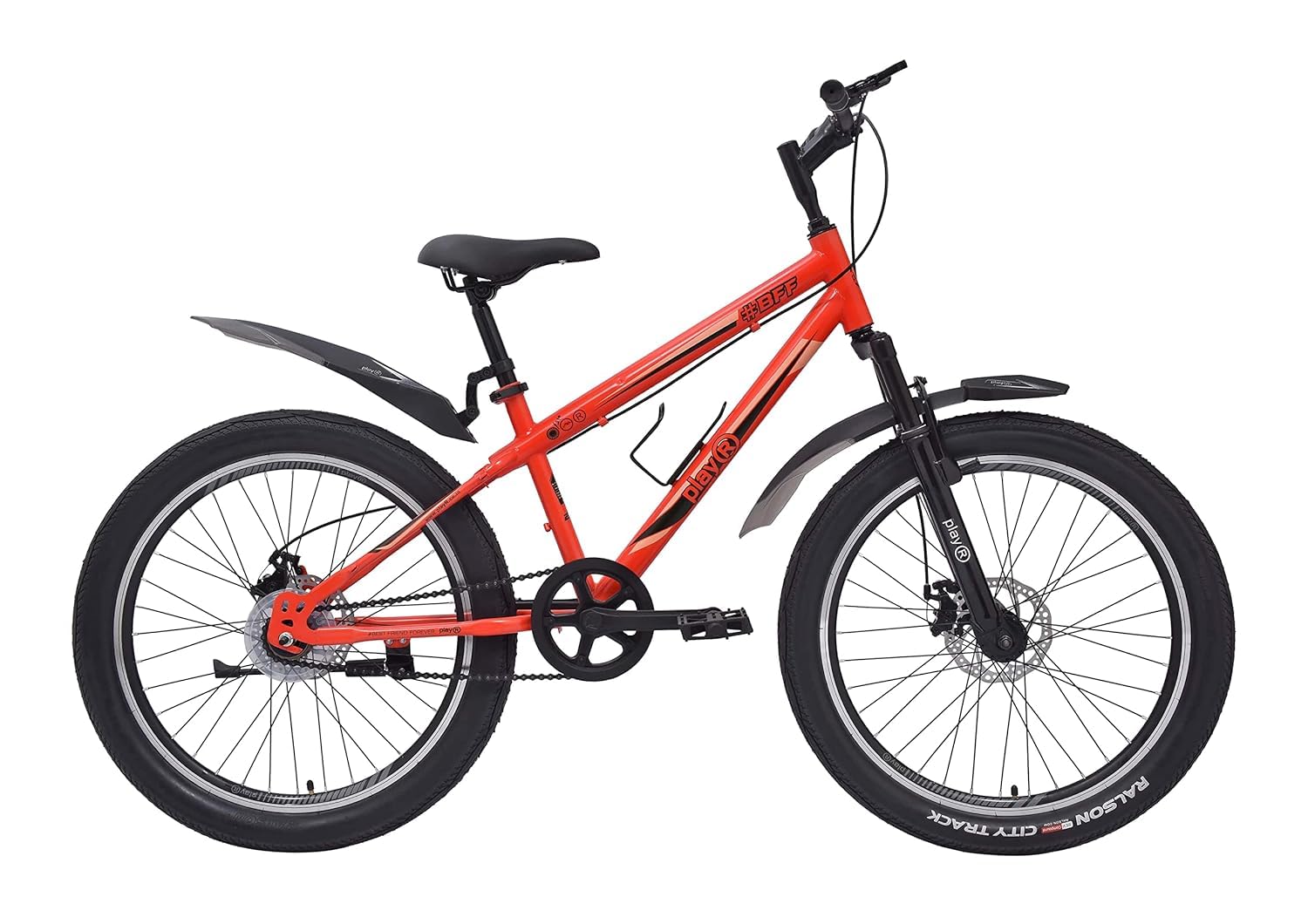 playR #BFF Cycle 24 Inch Fat Tyre 7 Speed Front Wheel Shock Abs Front and Rear Disc Brake, Fluorescent Red for Durable City & Outdoor Cycle for Men & Women-image-28