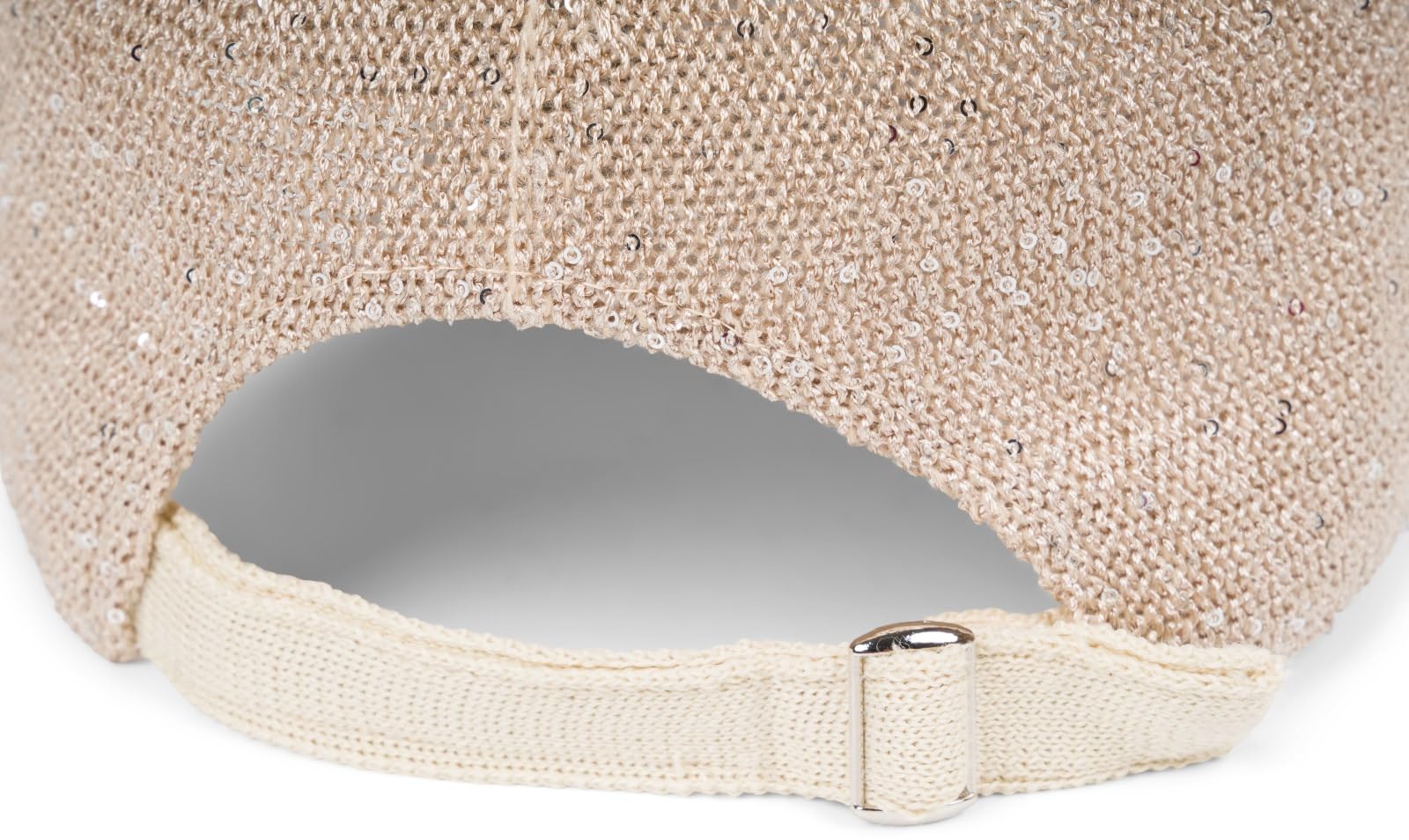 styleBREAKER Casquette d'été pour Femmes en Tissu tissé avec Paillettes, Chapeau léger avec Boucle métallique réglable, Couvre-Chef uni pour Plage et Loisirs