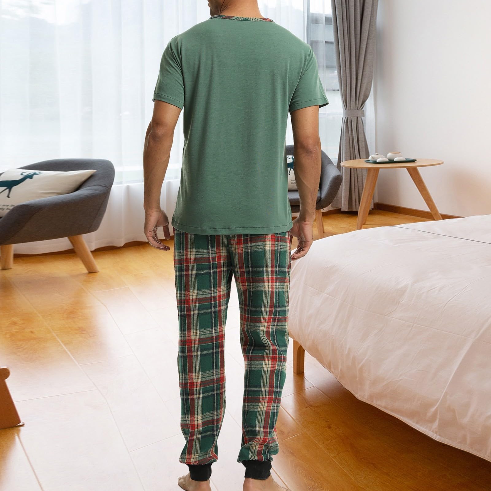 Pigiama Uomo Estivo 2 Pezzi, Estate Pigiami Due Pezzi Manica Corta Leggero Pigiama Estivo Uomo Maglia E Pantalone Corto Pigiami Set Due Pezzi Top E Pantaloncini Completino Per Casa Leggero E Morbido