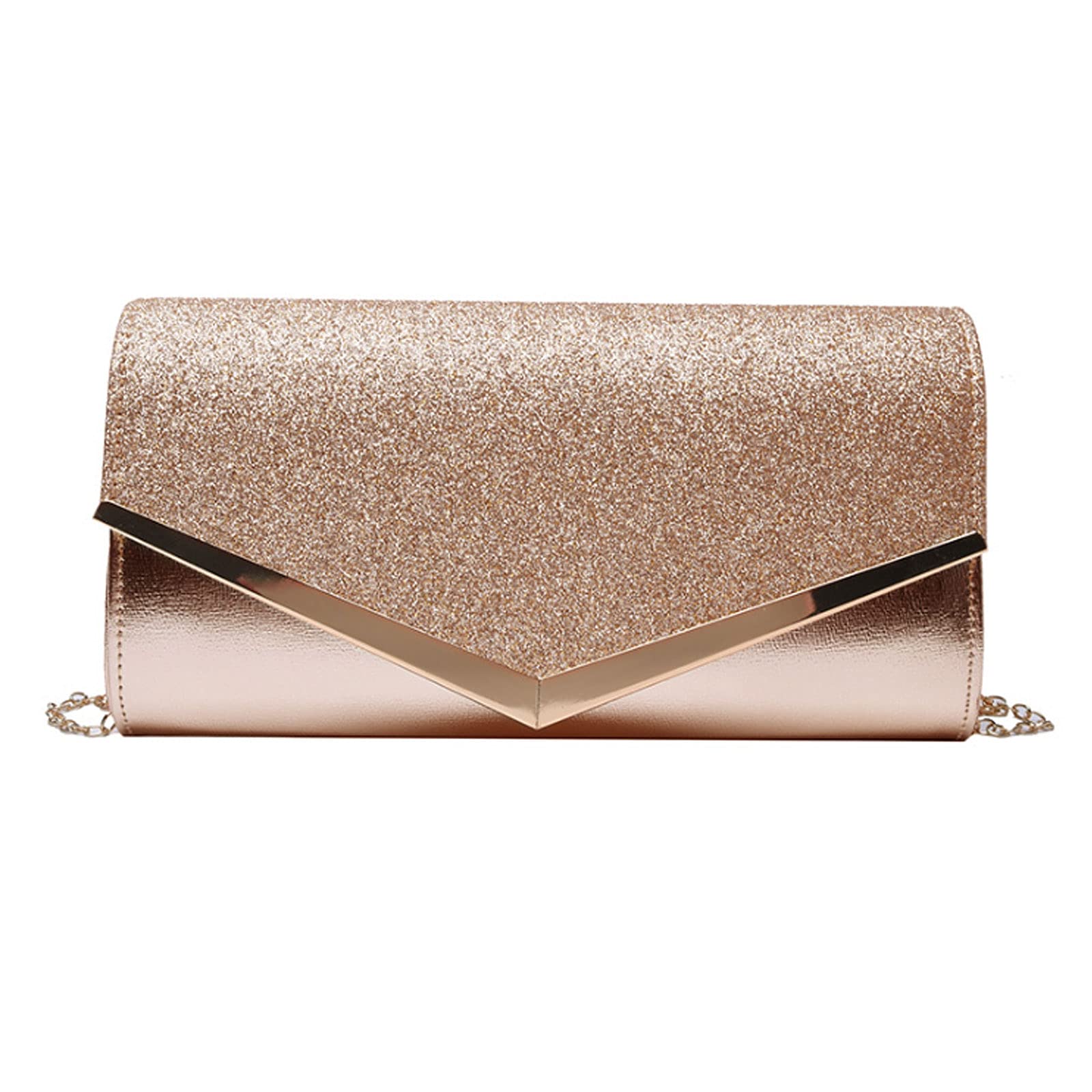 Milya Borsa da sera da donna con brillantini, con strass, per matrimoni, feste, avambracci, borsa a tracolla con tracolla