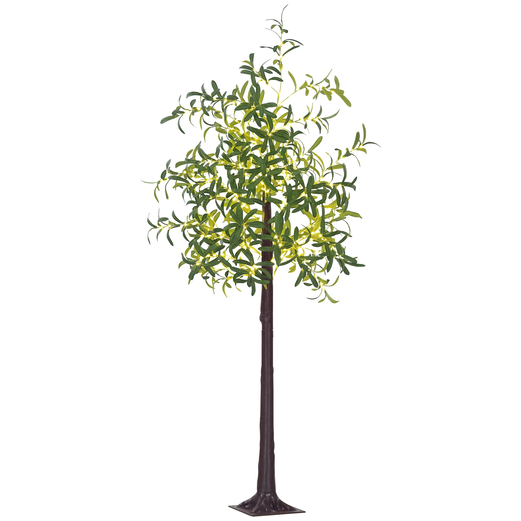 B&Q -  180Cm Olive Tree Light W/ 300 Warm White Led Lights Artificial Tree