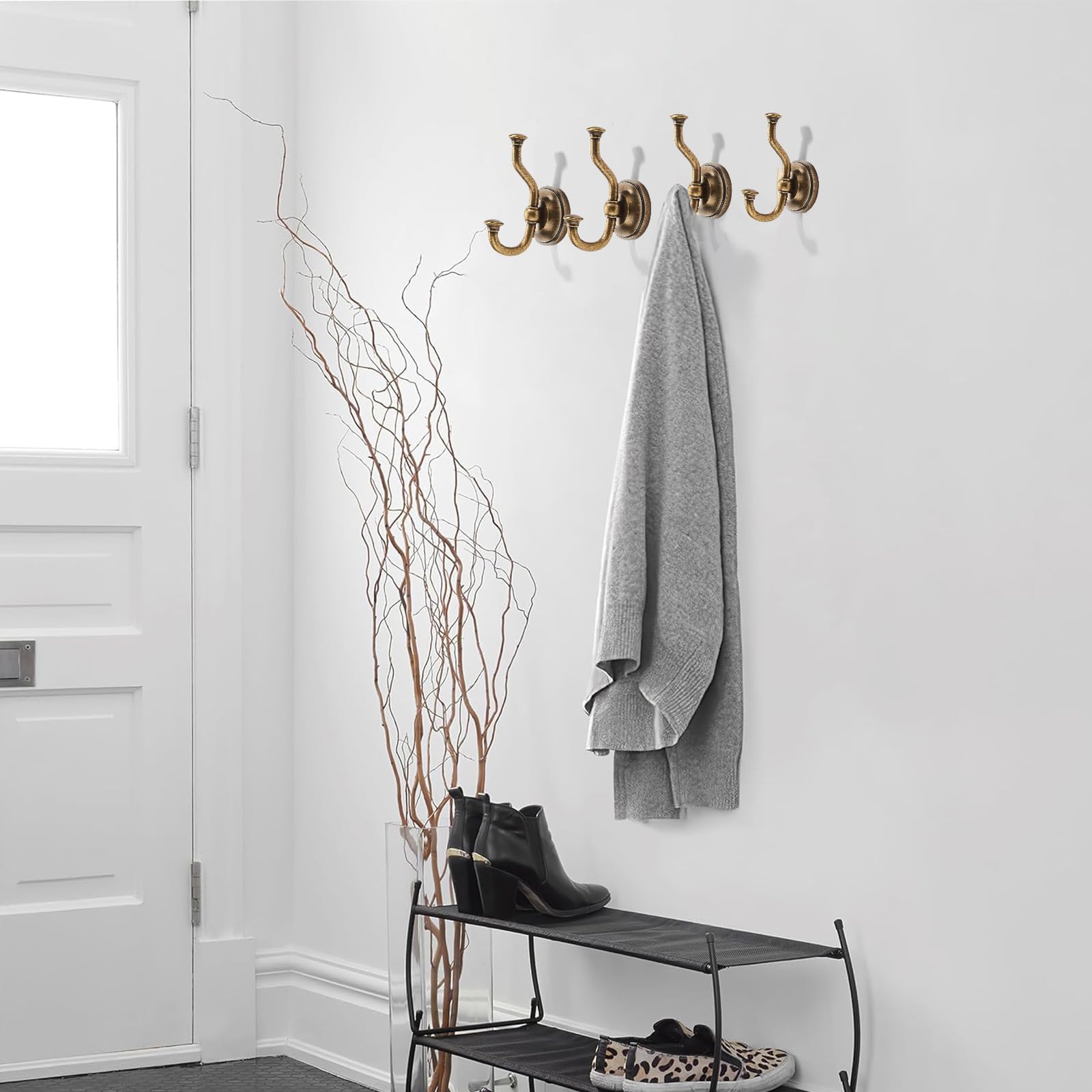 KHTUMEWARE-KH318 Antique English Brass Coat/Robe Hooks in Antique English Brass — KHTUMEWARE