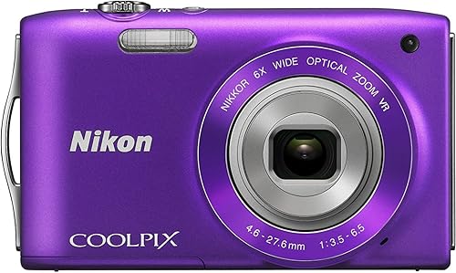 Nikon COOLPIX S3300 Cámara digital de 16 MP con zoom 6x lente de cristal NIKKOR y LCD de 2.7 pulgadas (morado)