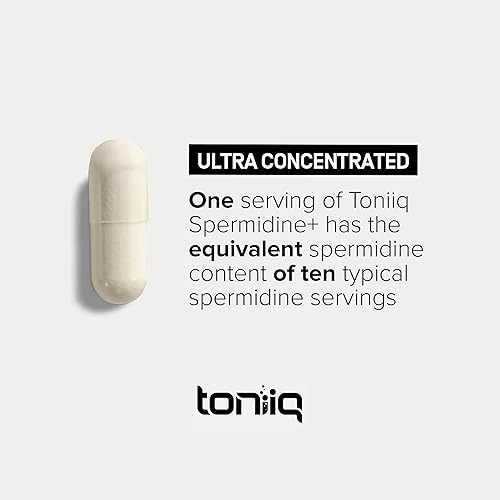 Miniatura 5 de Toniiq Suplemento de espermidina ultra concentrado de 22 mg - Suplementos de espermidina para hombres y mujeres - Mezcla de extracto de germen de
