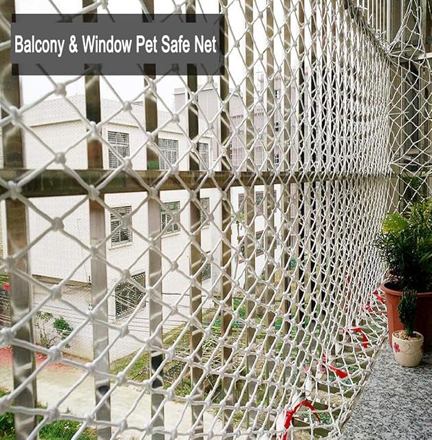 Foto 2 de 8 de DUCHEN Red de balcón para gatos, malla de nailon para gatos y pájaros