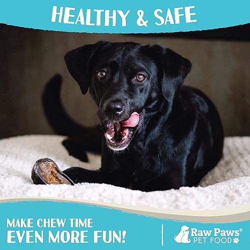 Miniatura 6 de Raw Paws Aros de vaca rellenos para perros, sabor a mantequilla de maní, (5 unidades) carne de res natural, pezuñas de vaca, mantequilla de maní