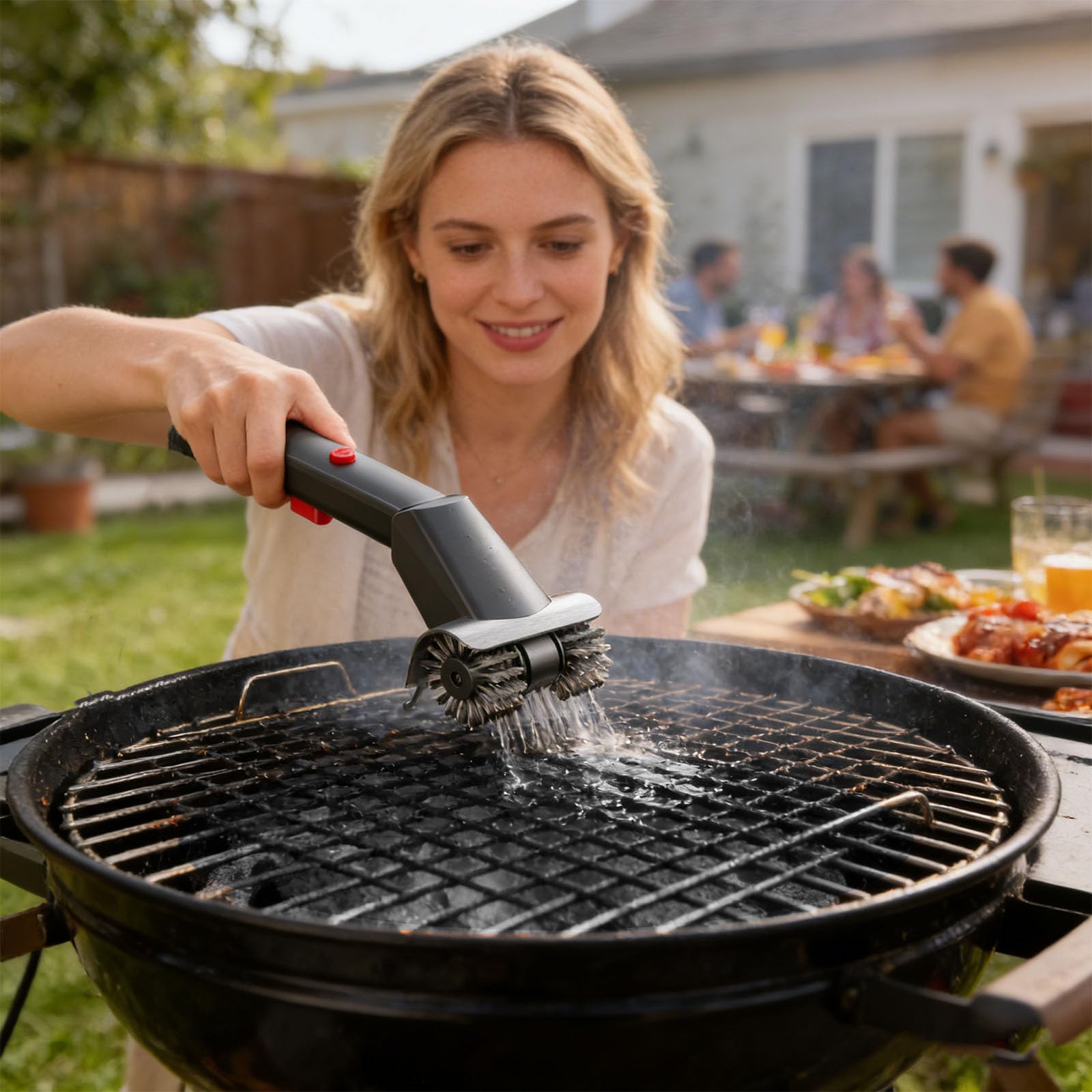 Spazzola elettrica per barbecue con design impermeabile per tutti, ordinario