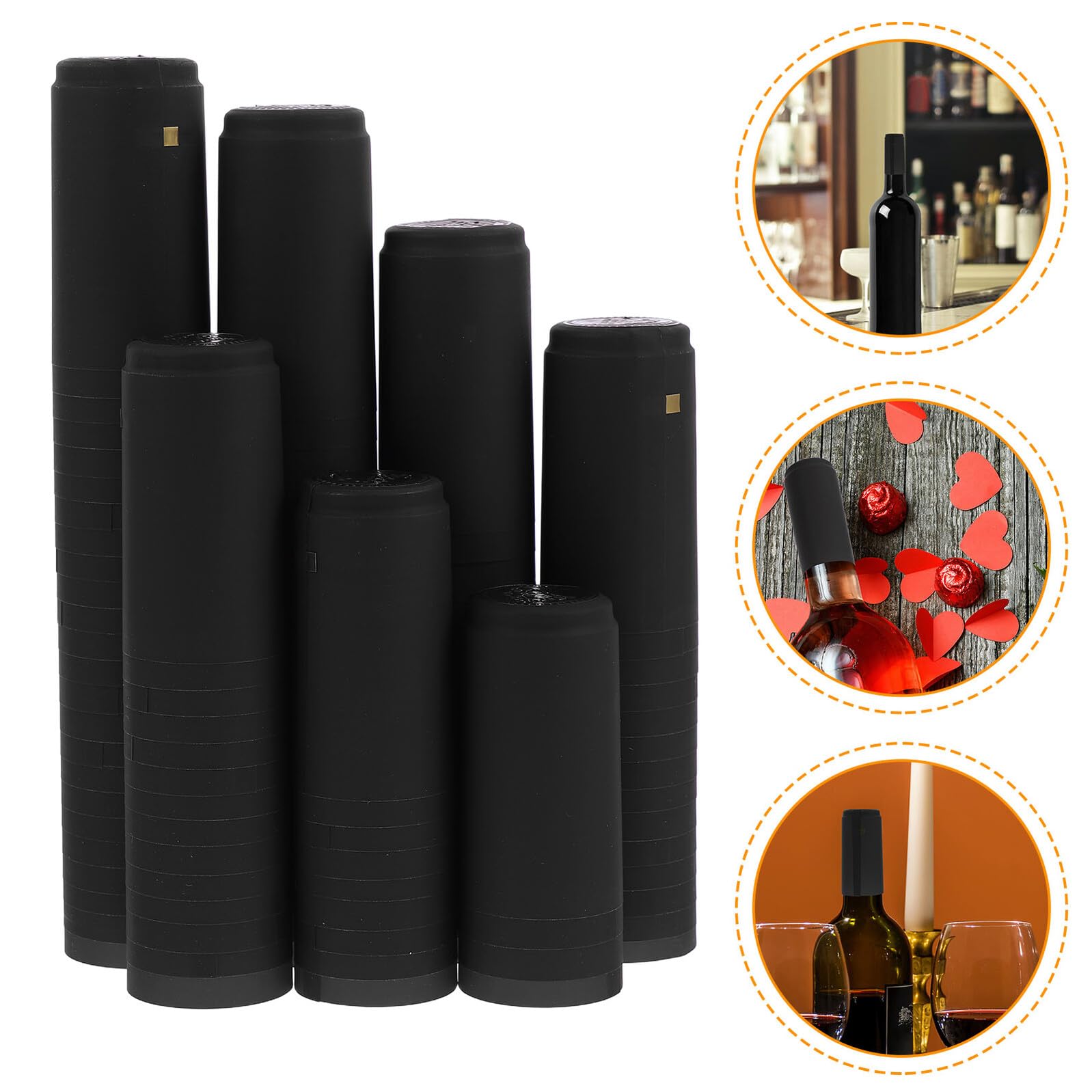 100 Piezas Cápsulas Termorretráctiles de PVC para Sellado de Botellas de Vino Fáciles de Aplicar con Calor para Uso Doméstico Protección Duradera y Envoltura