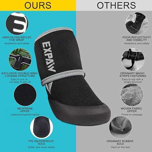 Miniatura 4 de EXPAWLORER Zapatos antideslizantes para perros, botines para perros para pavimento caliente, botas impermeables con protección contra el calor,