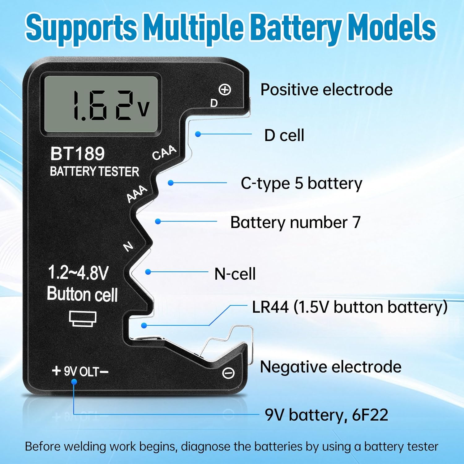 Handheld Spot Welder 99 Gears and Battery Tester 2-in-1 Combo: Mini Battery Spot Welder with 1.33" LCD Display for Max 2.5mm Nickel Sheet & Battery Checker for Various General Batteries