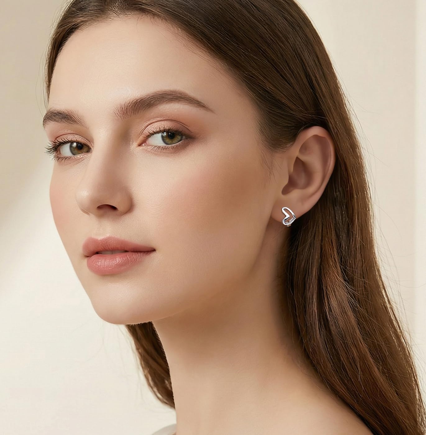 Reffeer Solid 925 Sterling Silver Love Heart Hoop Earrings for Women Teen Girls Heart Hoop Earrings Love Huggie