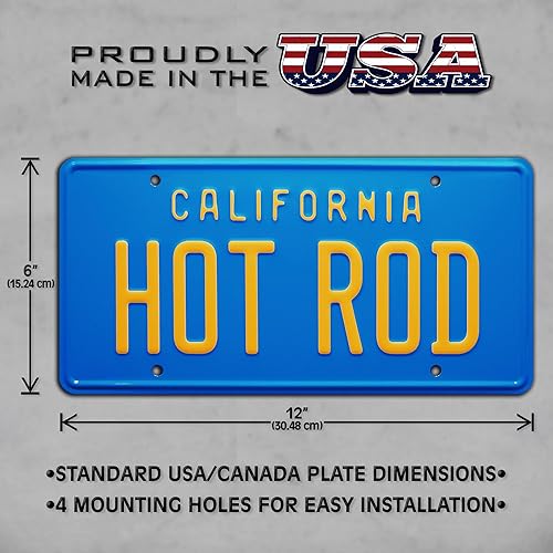Miniatura 3 de California Vintage | HOT Rod | Placa de matrícula estampada de metal