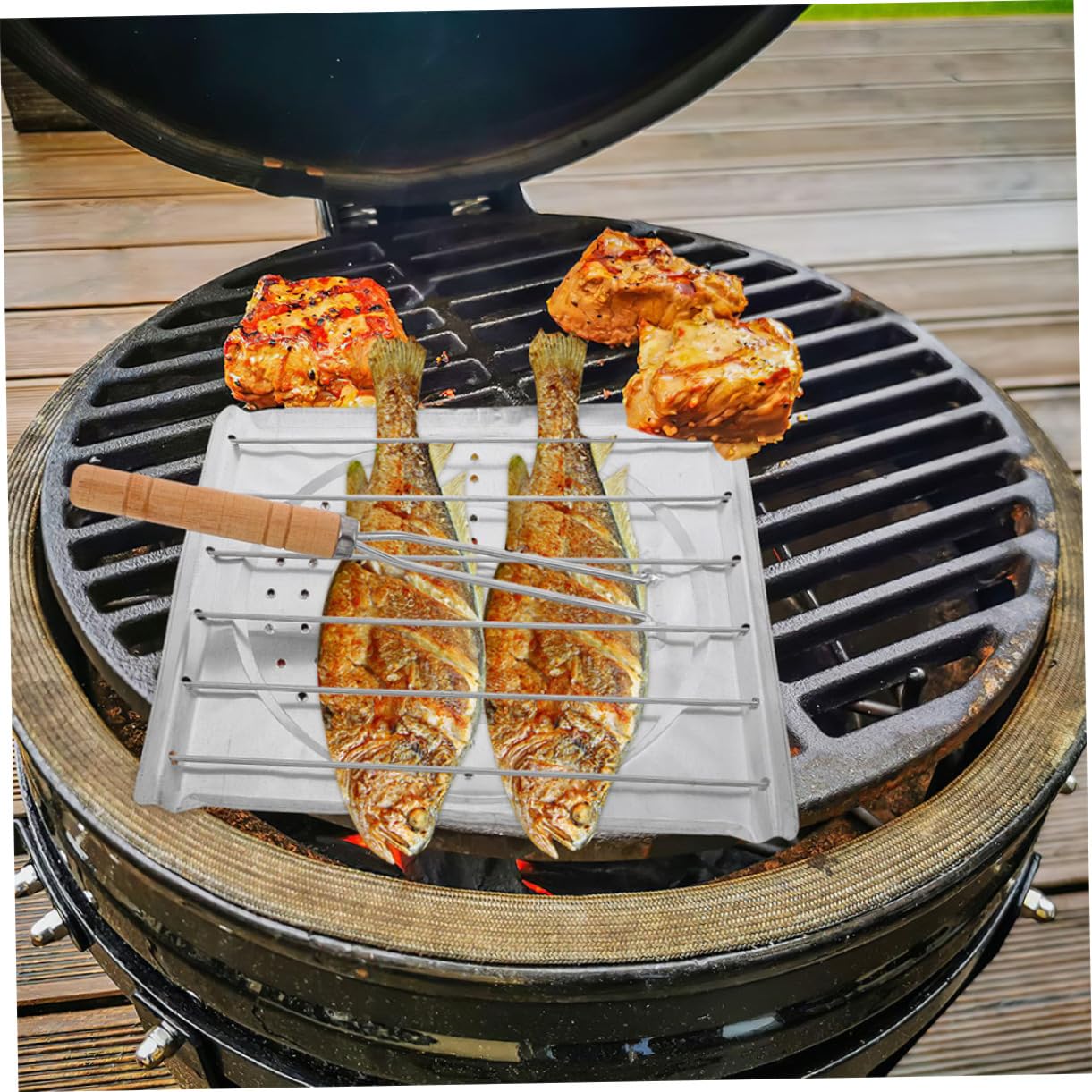 IMIKEYA 2pezzi Tostatura del Pane Multifunzionali per Barbecue all per Pane e Accessori per