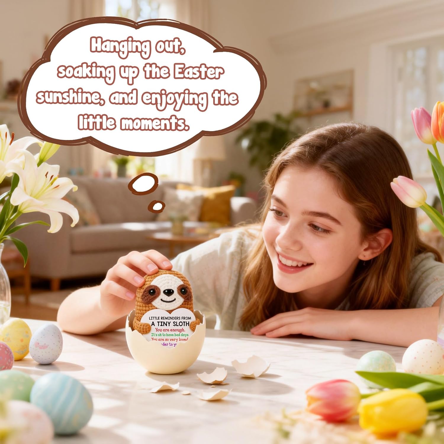 MBL Emotional Easter Essentials for Kids - Inspirational Easter Basket Stuffers Egg Fillers Relaxation Motivational Cheer Crochet Sloth Birthday Graduation Gift for College Students Teen Men Friends - Image 5