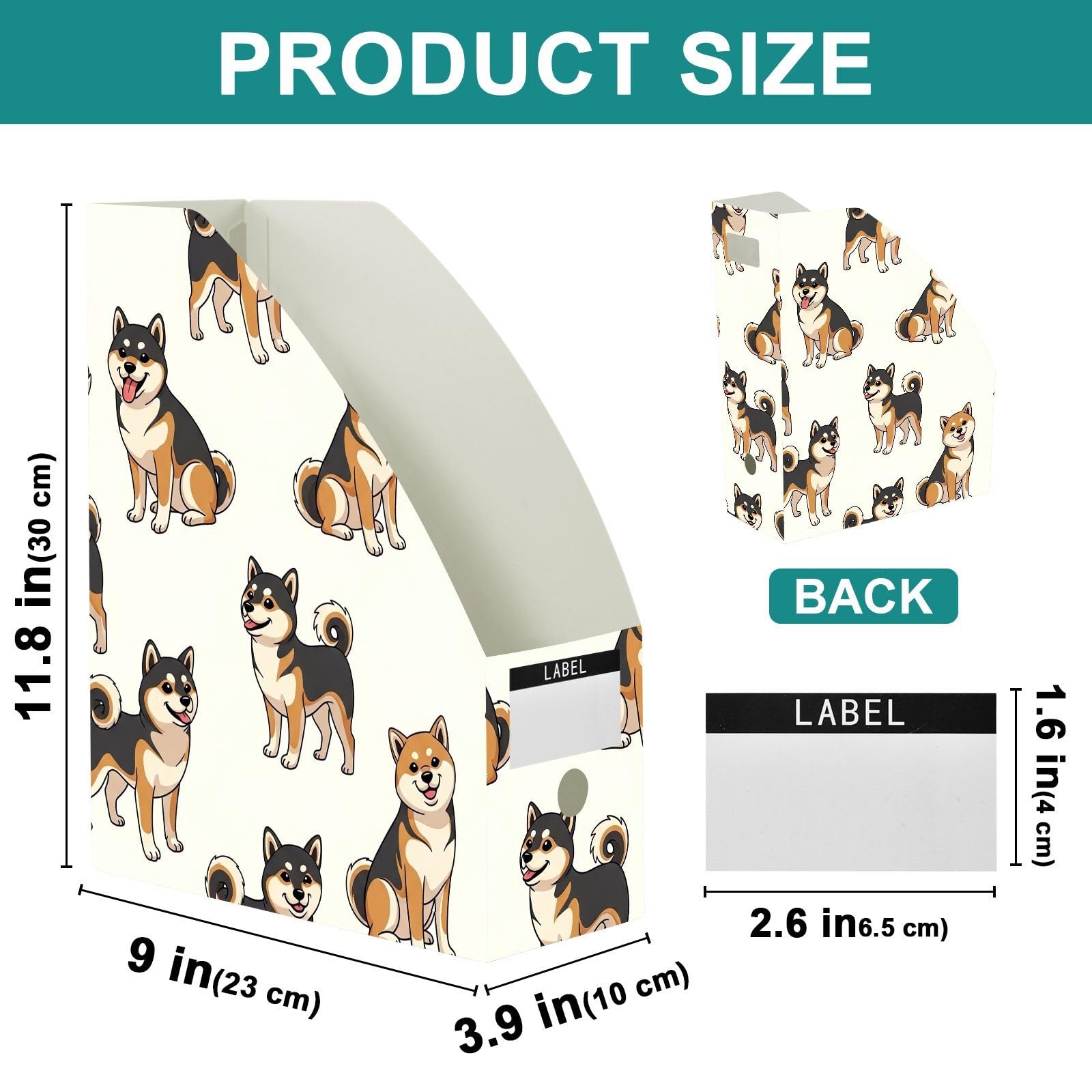 Funny Dog Black File Organizer per Ufficio