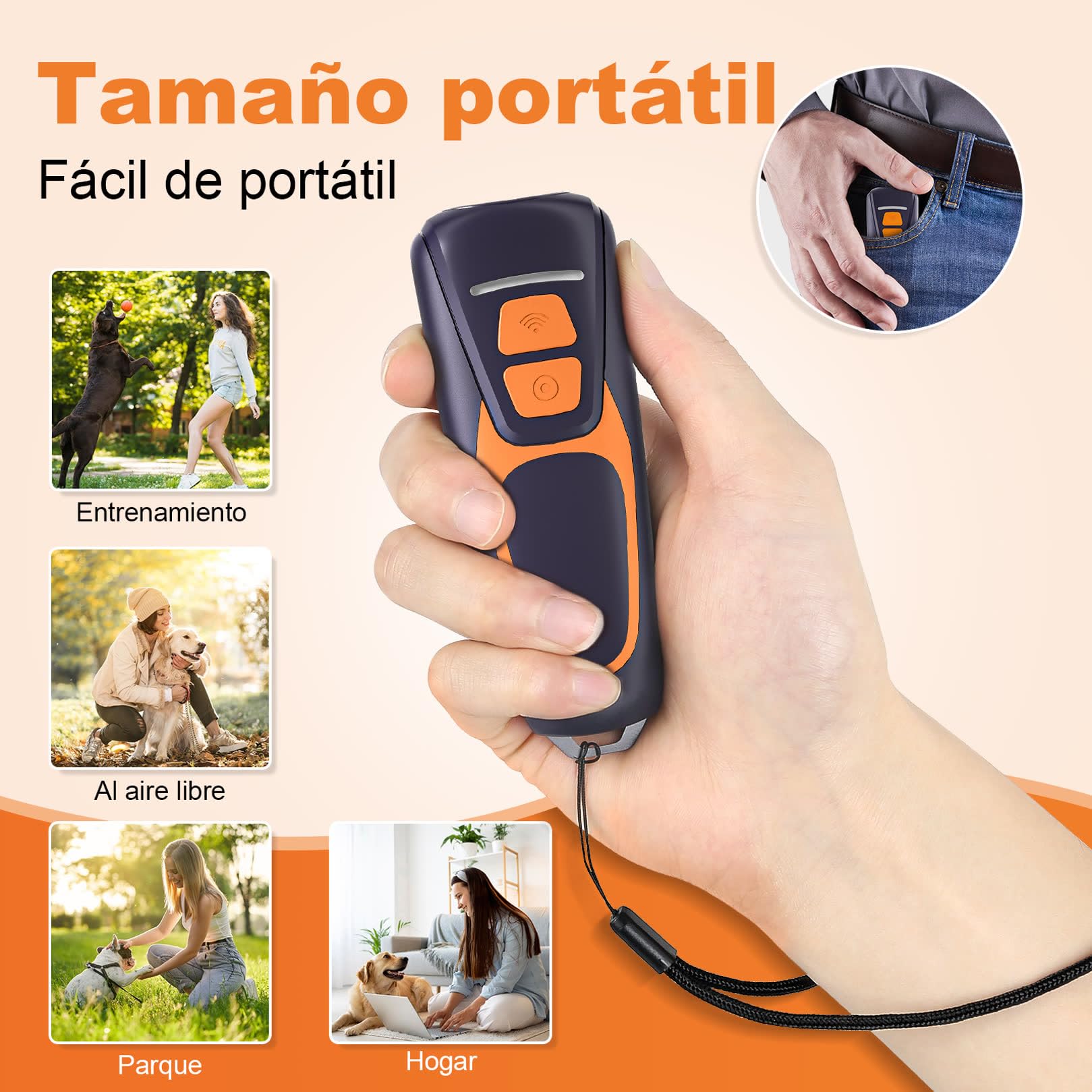 Antiladridos para Perros Ultrasonidos Dispositivo Antiladridos Ahuyentador de Perros Repelente Canino Portátil Recargable 15m Seguro y Humano Anti Ladridos Interior Exterior