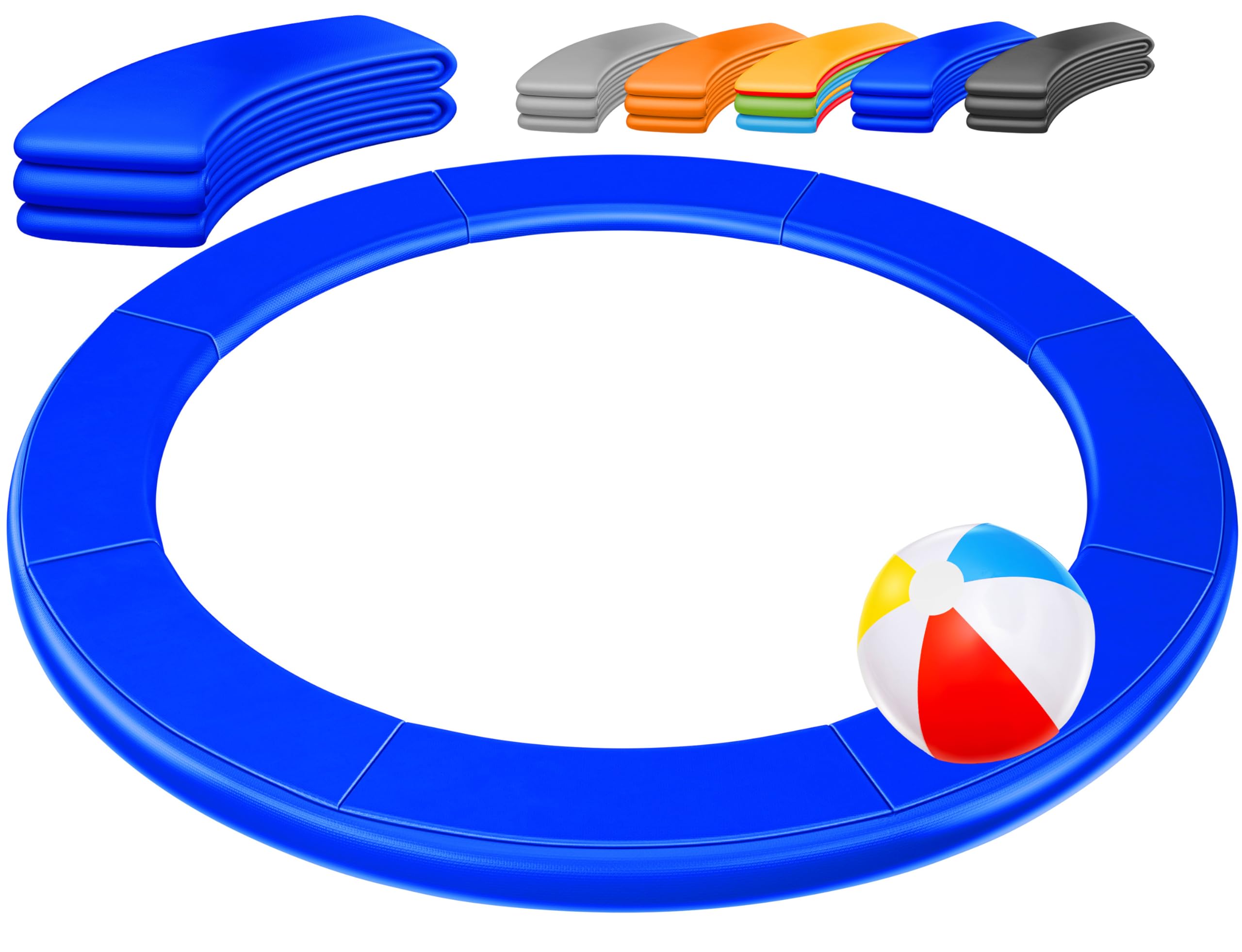KESSER® - Couverture de Bord pour Trampoline Ø 244, 305, 366, 426 cm, Largeur 30cm 100% résistant aux UV indéchirable Couverture à Ressorts avec Ballon de Plage - 1