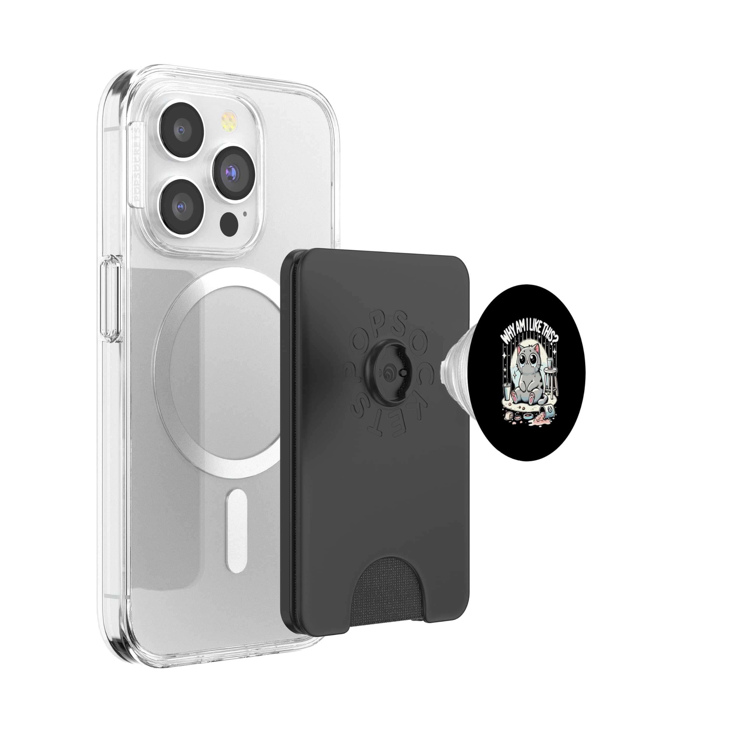 ¿Por qué soy así? – Meme divertido de gato llorando de la generación Z adulta PopSockets PopWallet para MagSafe
