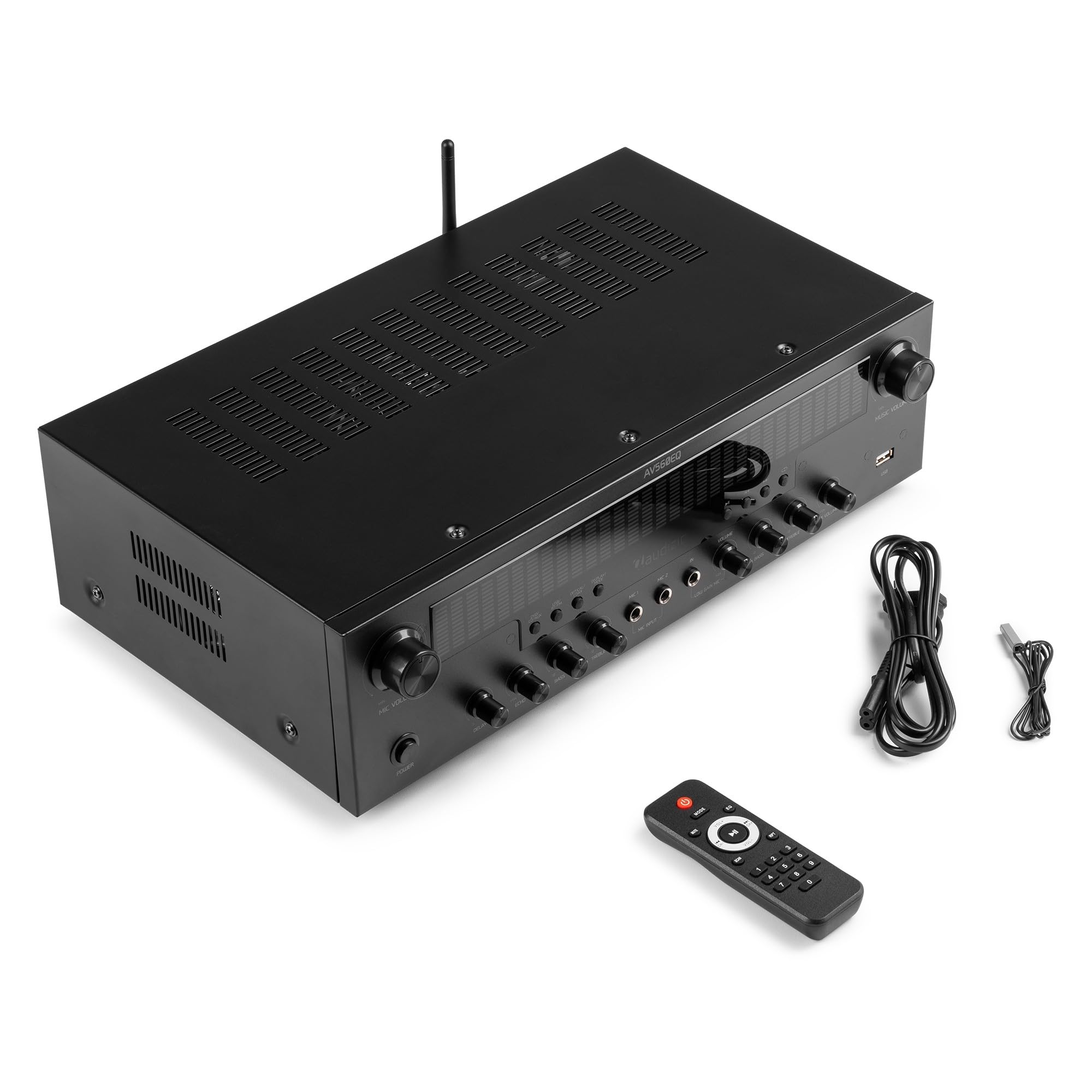 Audizio AV560EQ - Amplificateur Home Cinema 5.1 390 W avec Bluetooth, USB, FM, Karaoké & Entrées Numériques